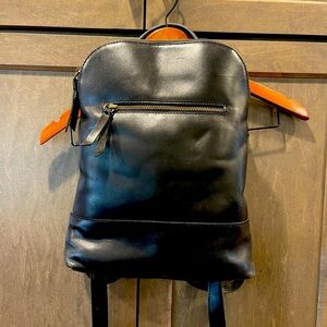 Black Leather ABLE Backpack